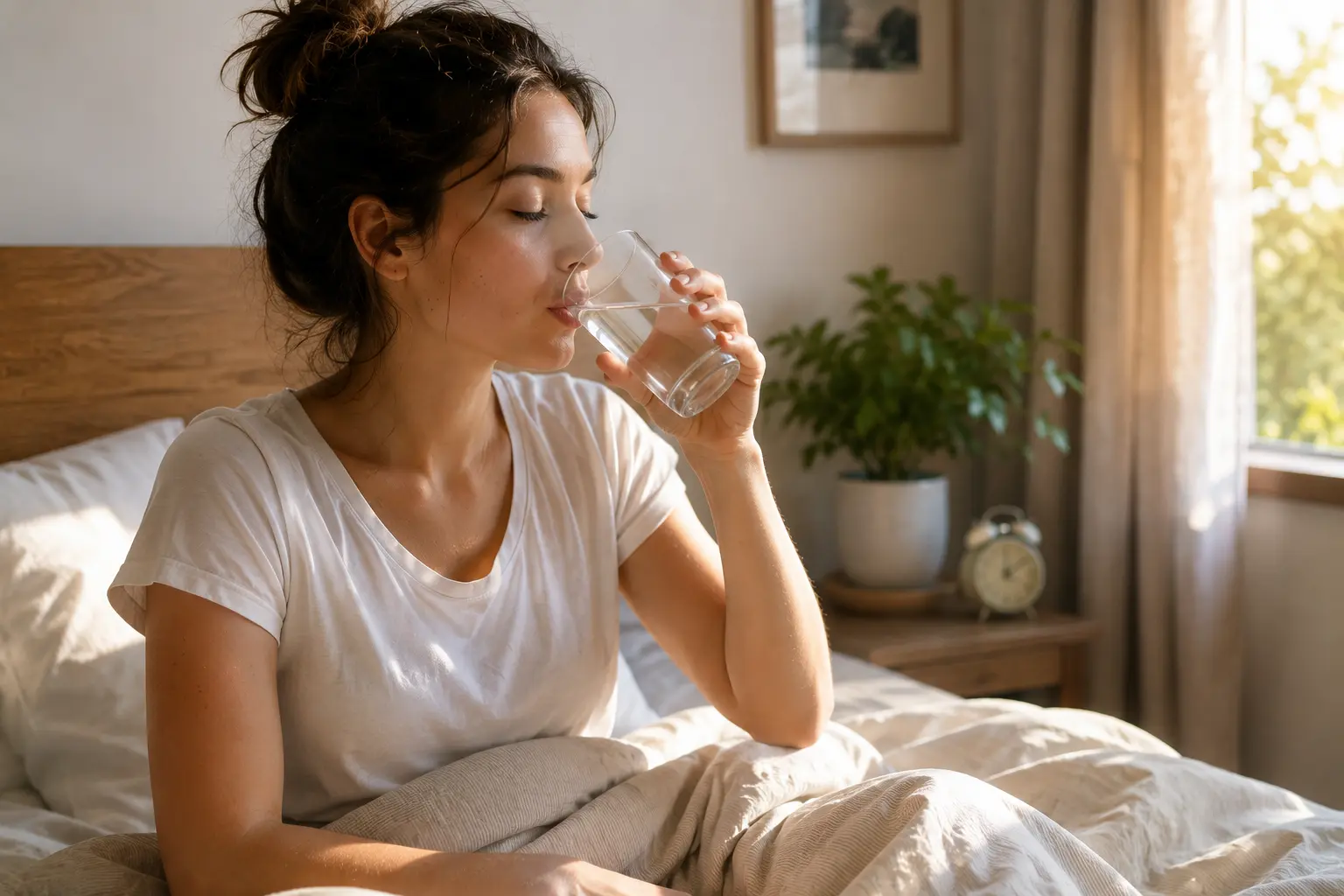 Boire de l'eau dès le réveil